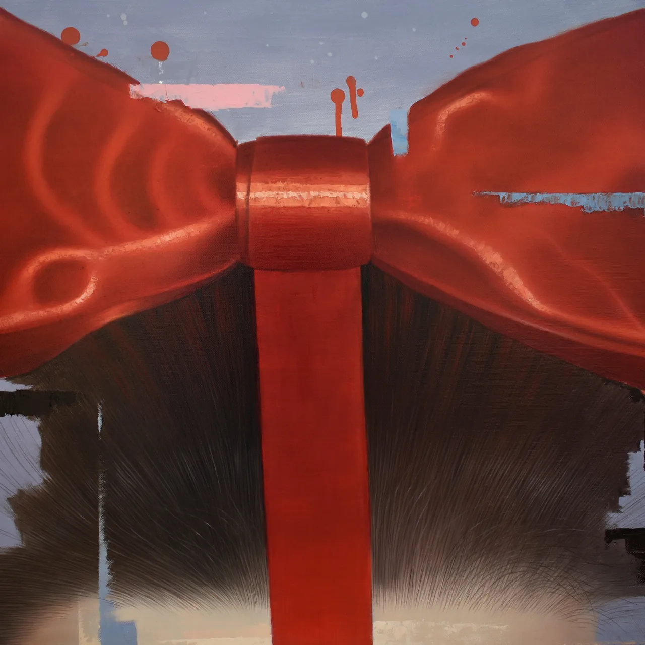 Close-up detail of a painting by Osley Gil