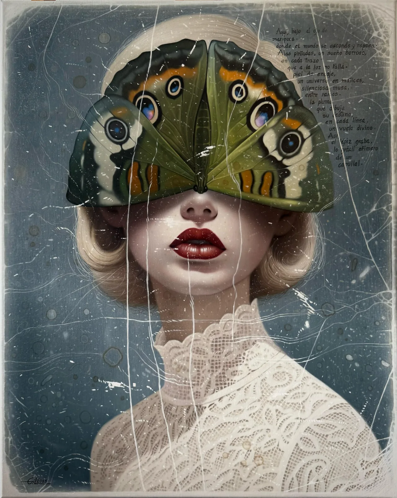 A través, 2025, oil on canvas — painting by Osley Gil