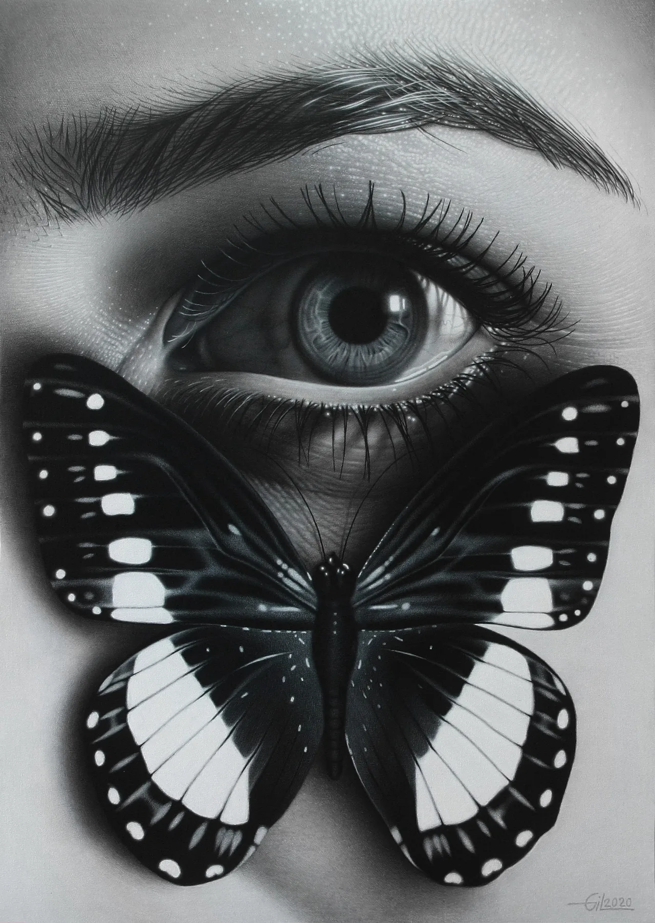 The Flight of the Iris, 2020, acrylic on canvas — painting by Osley Gil